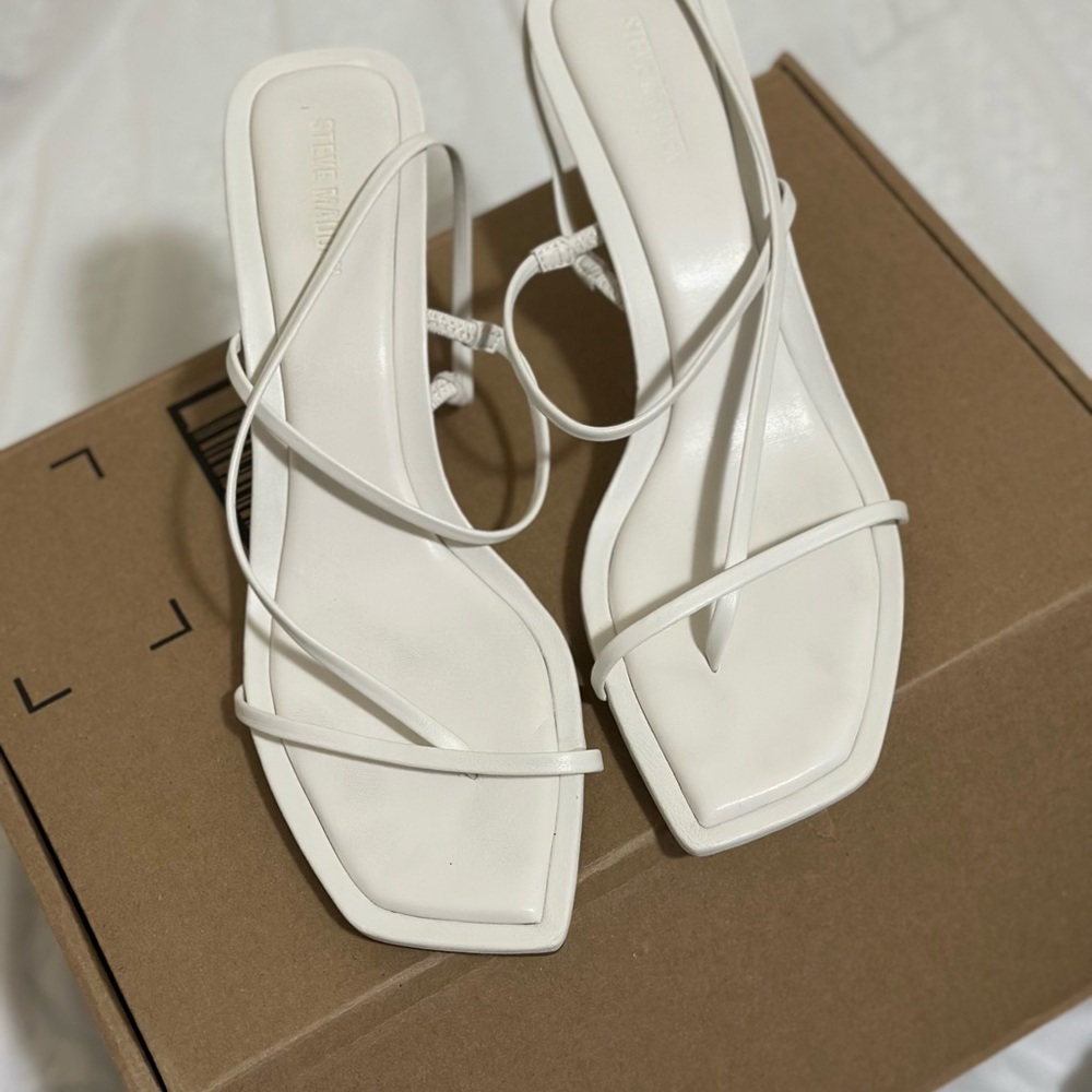 Steve Madden White Strappy Heels